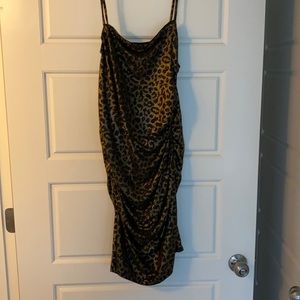 Leith leopard print mini dress